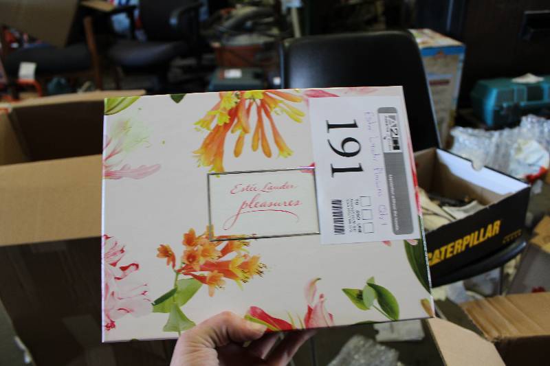 lot 191 image: Este Lauder Pleasures 3-Pack Body Lotion, Bath Gel, Perfume