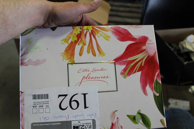 lot 192 image: Este Lauder Pleasures 3-Pack Body Lotion, Bath Gel, Perfume