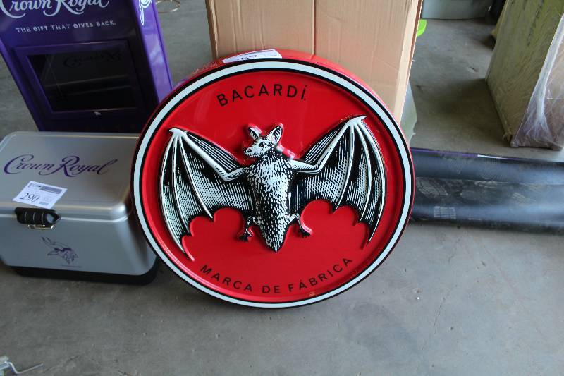 lot 289 image: Bacardi Rum Plastic Wall Sign