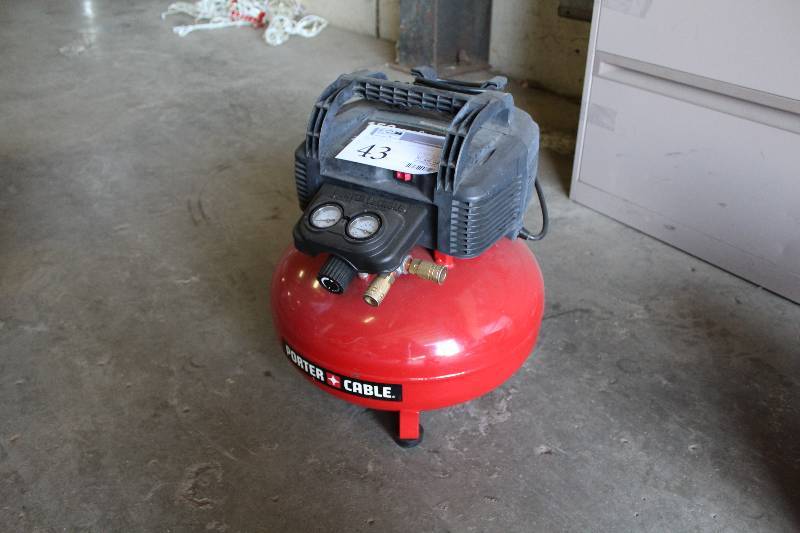 lot 43 image: Porter-Cable 6-Gallon 150 psi Pancake Compressor