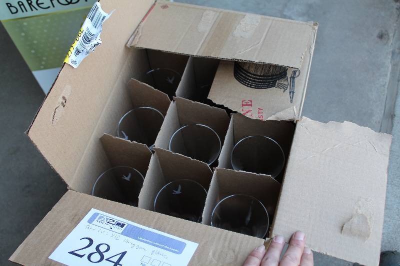 lot 284 image: Box Lot of (12) Grey Goose Glassware