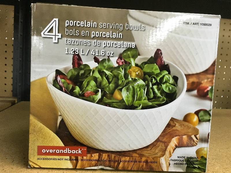 lot 273 image: OVER&BACK 4PC SERVE BOWLS, RETAIL $14.99