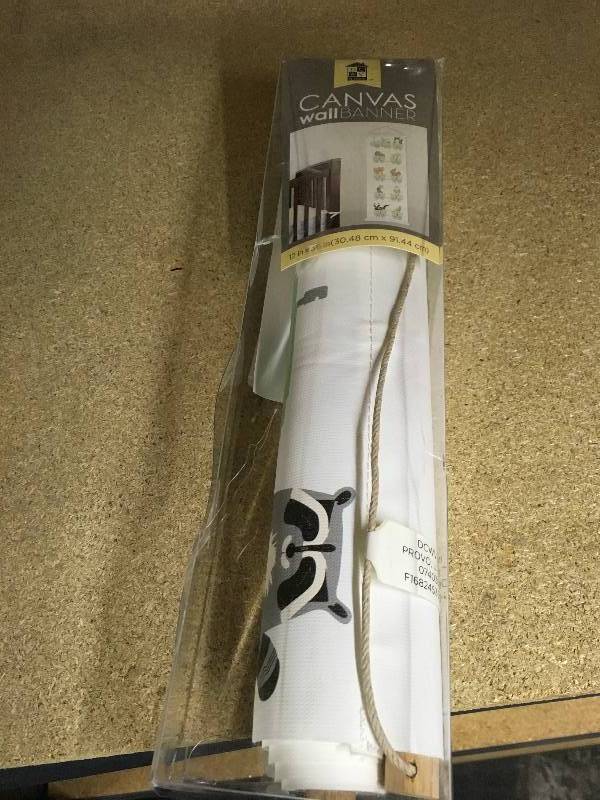 lot 283 image: CANVAS WALL BANNER, 12 X 36