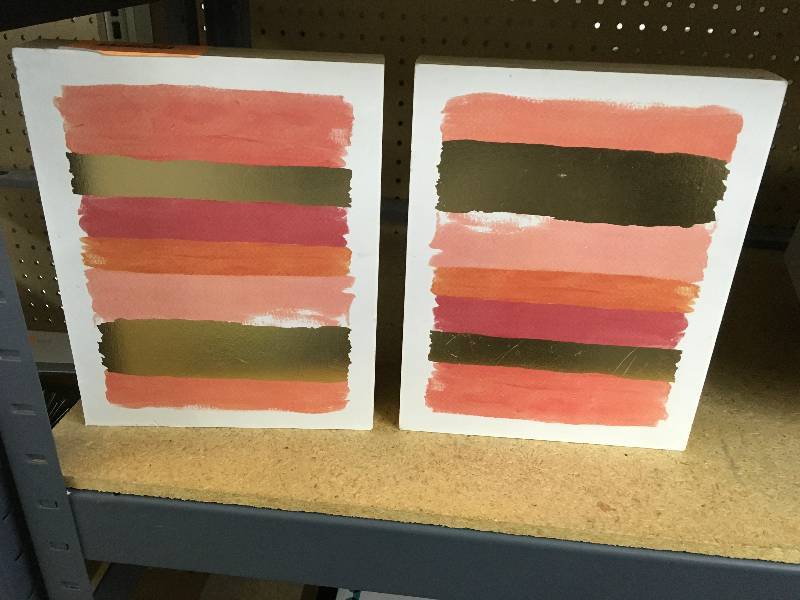 lot 285 image: TWO DECORATIVE WALL PANELS, RETAIL $7.99 EACH