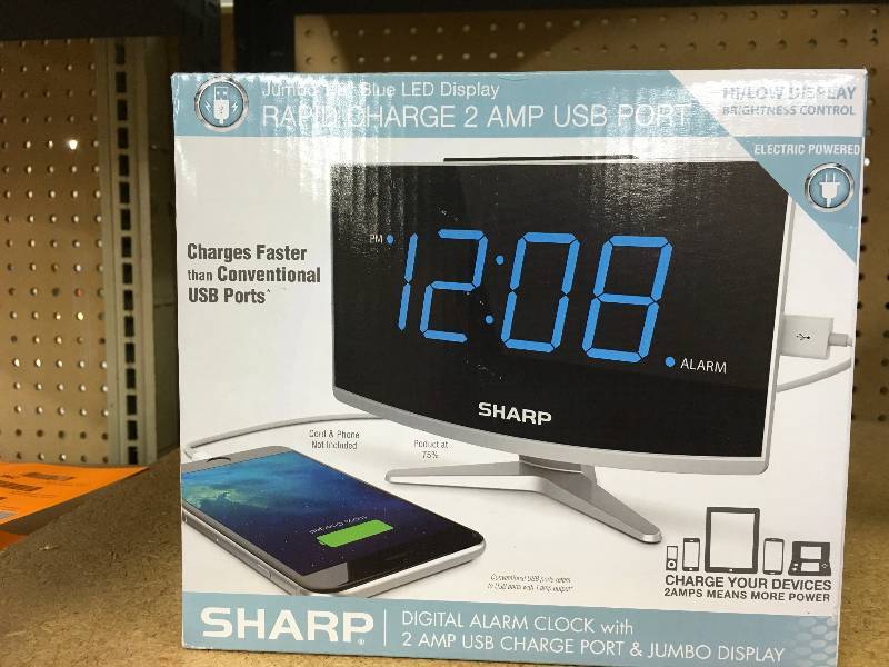 lot 288 image: JUMBO LED CURVED DISPLAY, SHARP ALARM CLOCK