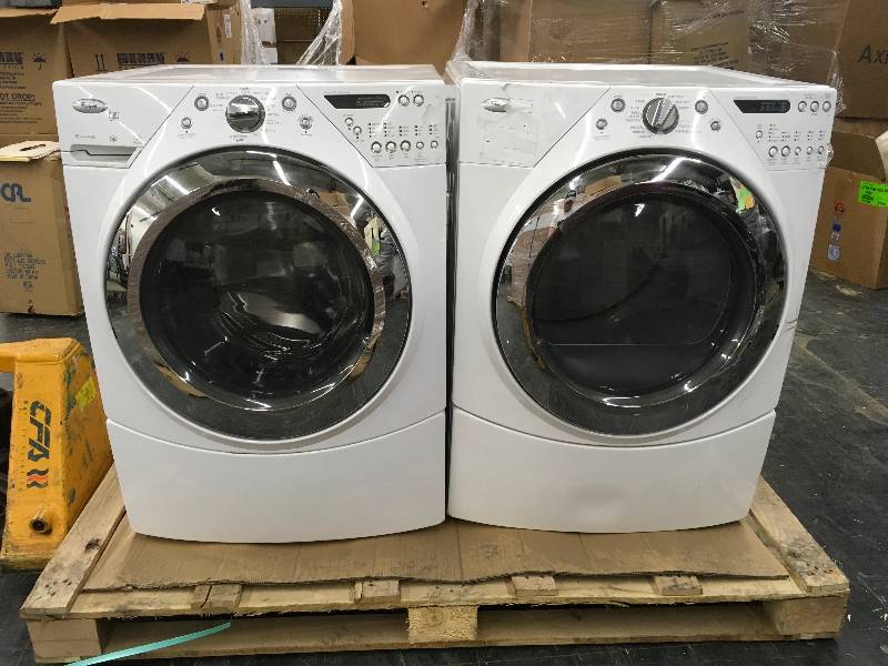 lot 292 image: Whirlpool Duet 9451 Washer & Whirlpool 9610 Electric Dryer, Retail $1,649.98