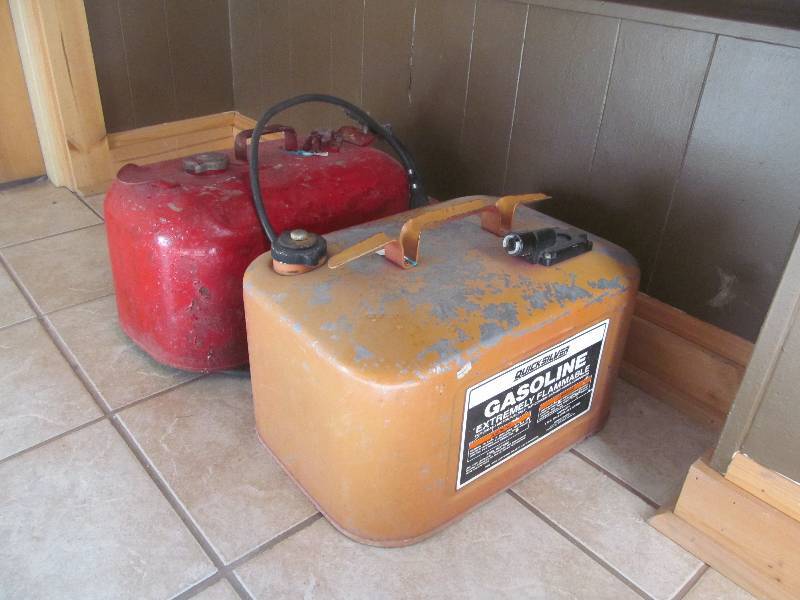 lot 99 image: vintage boat gas tanks