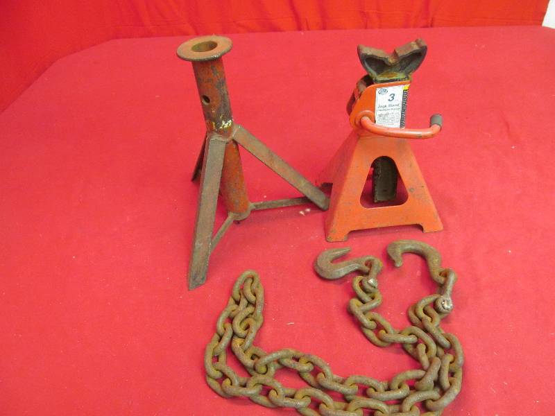 lot 119 image: car jack stands ,chain