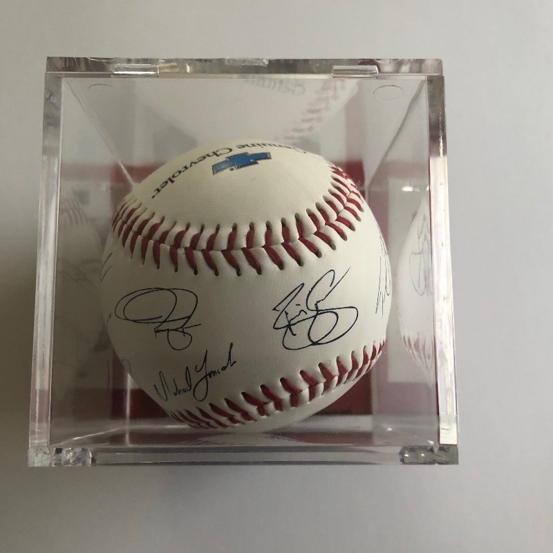lot 104 image: Minnesota Twins Autographed 1999 Rookies Baseball with protective case