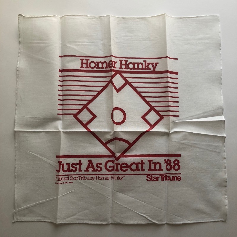 lot 114 image: Lot of 3 Different Homer Hanky - 1988 1991 Hedstrom - Blessing Minnesota Twins