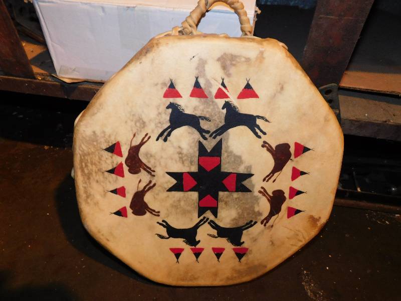 lot 268 image: HAND CRAFTED DRUM