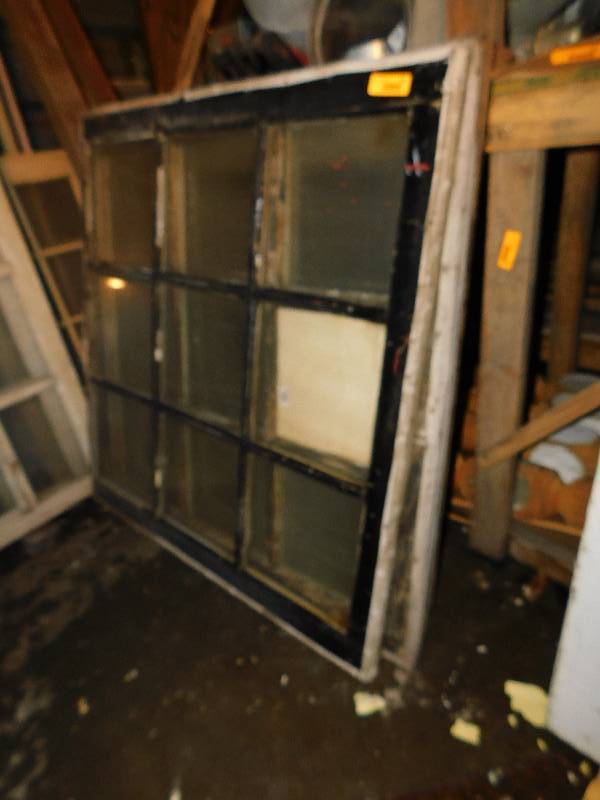 lot 411 image: 3 VINTAGE WINDOWS, 41 X 44.5