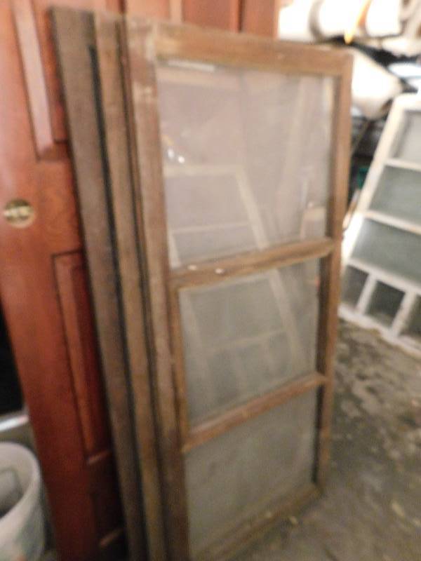 lot 412 image: 3 VINTAGE WINDOWS, 26 X 5