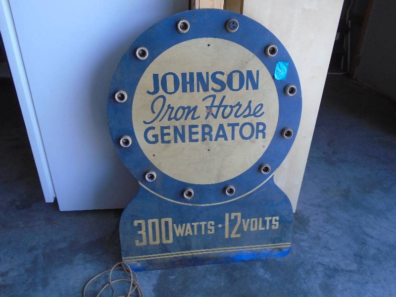 lot 6 image: Iron Horse Generator Sign&nbsp ( made of wood not metal )