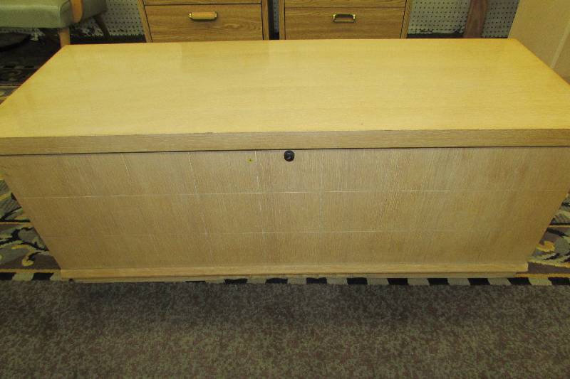 BLONDE COLOR, CEDAR CHEST WITH CONTENTS, TOYS