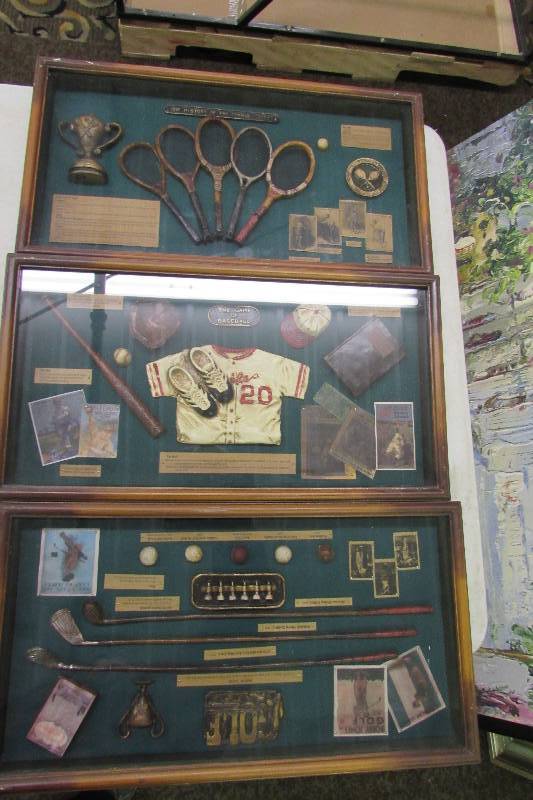 SPORTS WALL HANGINGS, TENNIS, BASEBALL, GOLF
