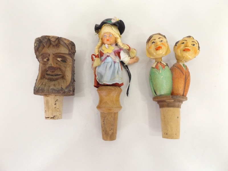 lot 34 image: 3 Antique Novelty Wine Corks