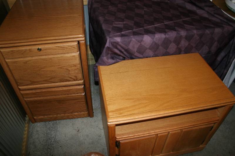 lot 132 image: Wooden File Cabinet and Printer Stand