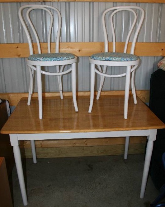 lot 134 image: Kitchen Table and Two Chairs