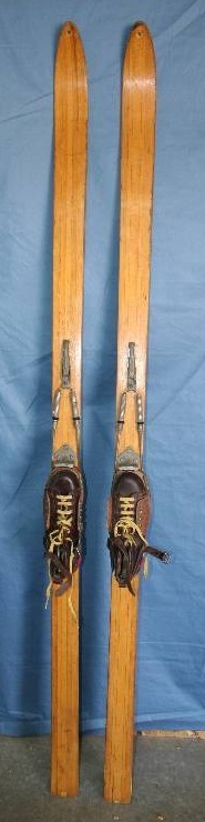 lot 148 image: Vintage Wooden Skis
