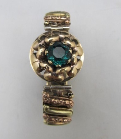 lot 90 image: NICE Signed Vintage Gold Filled on Sterling Silver Expanding Bracelet