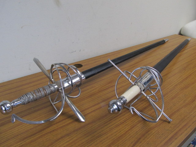 lot 24 image: 2 LARGE Decorative Swords wSheaths