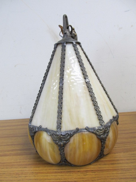 lot 34 image: Vintage Slag Glass Wall Sconce by Gramercy Park Lighting