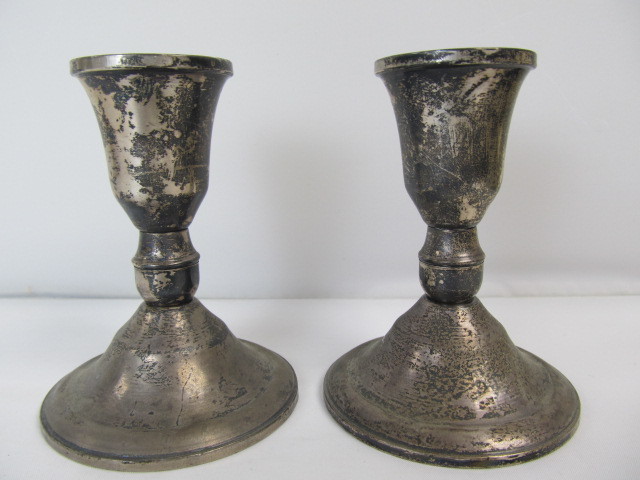 lot 45 image: Vintage Signed DUCHIN CREATIONS Sterling Silver Candle Holders