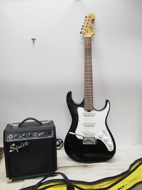 lot 105 image: Lyon by Washburn Electric Guitar wFender Squire Amp