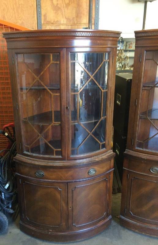 lot 139 image: Matching Pair of Drexel New Travis Court Corner Cabinets