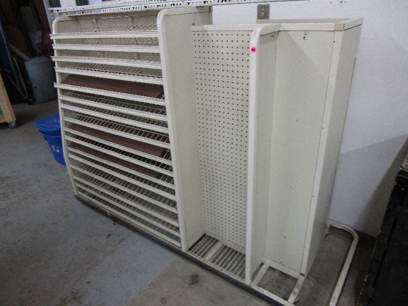 lot 60 image: Metal Display Shelfing on Wheels