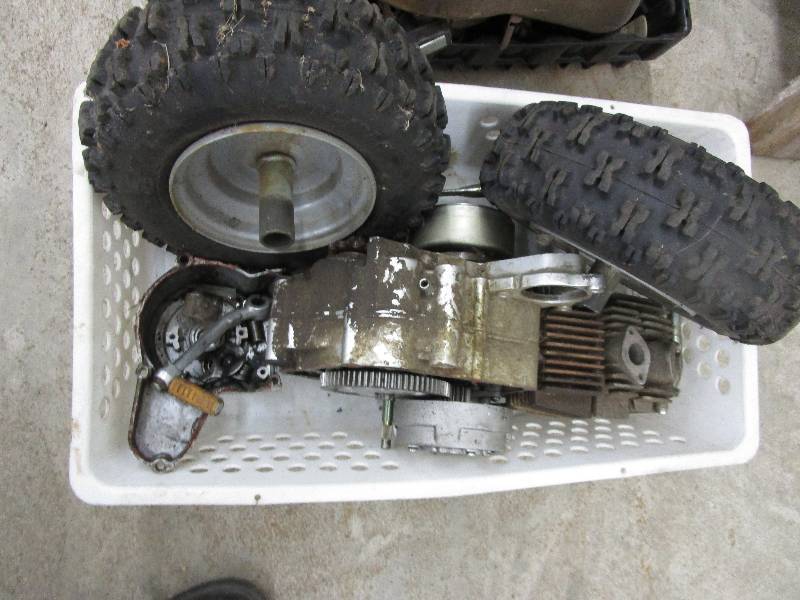 lot 73 image: Misc. Small Engine Parts & 6 Snowblower Wheels(Good Shape)