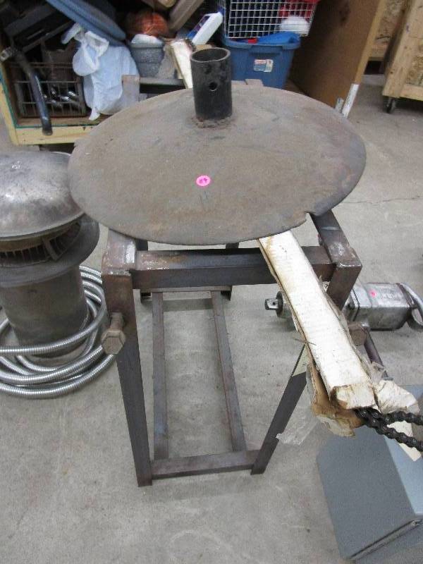 lot 119 image: Custom Built Welder Stand, 20 Metal Base & 8 Garage Door Extension Rail Kit(still in box)