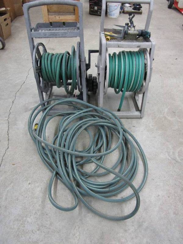 lot 152 image: 2-Hose Reels and Hoses with some Sprinklers