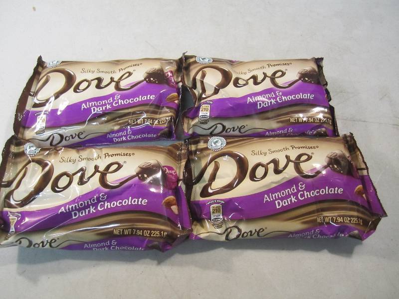 Lot of 4 Bags Dove Almond & Dark Ch...