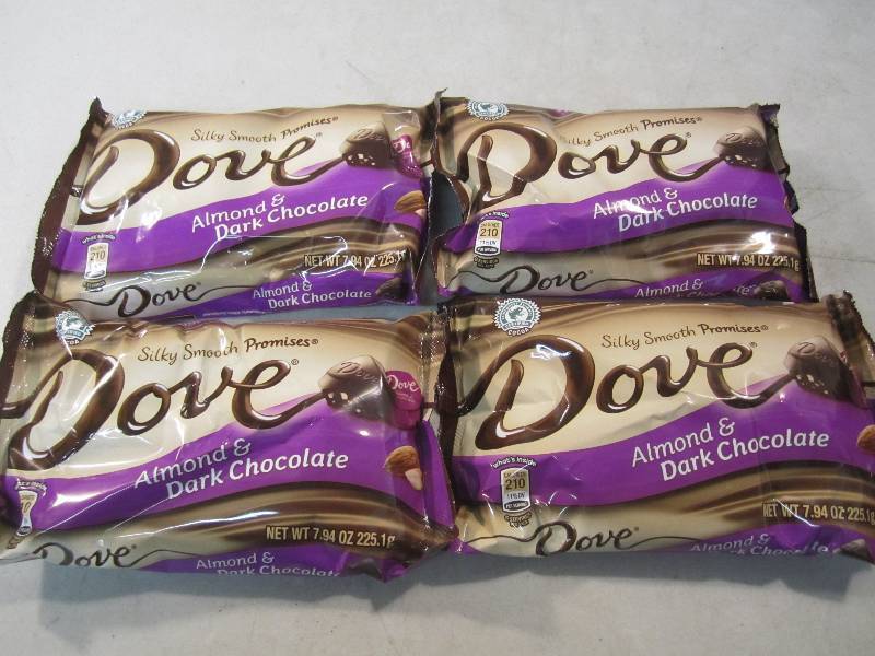 Lot of 4 Bags Dove Almond & Dark Ch...