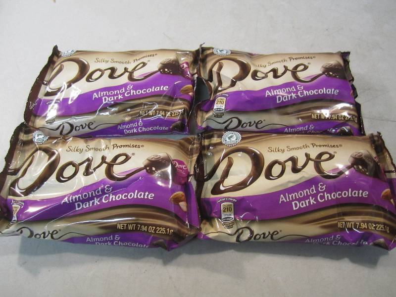 Lot of 4 Bags Dove Almond & Dark Ch...