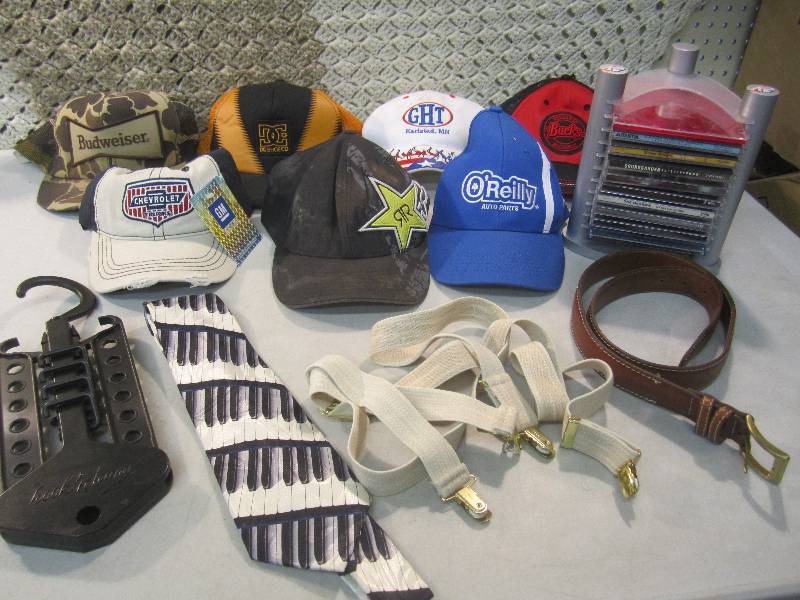 Box Full of Hats, Caps, Belts, Susp...