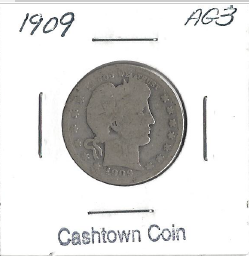 lot 62 image: 1909 Barber Quarter