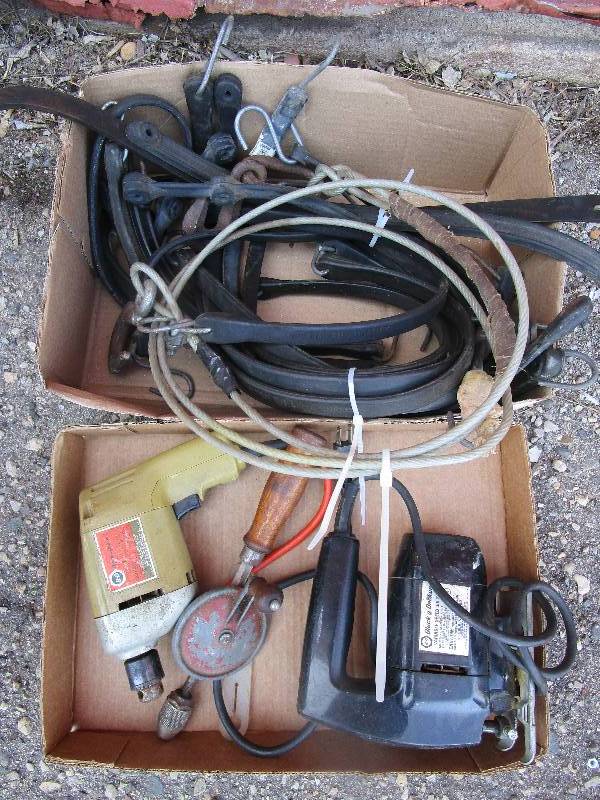 Electric Drill and Jigsaw with Bungy Chords and Cable