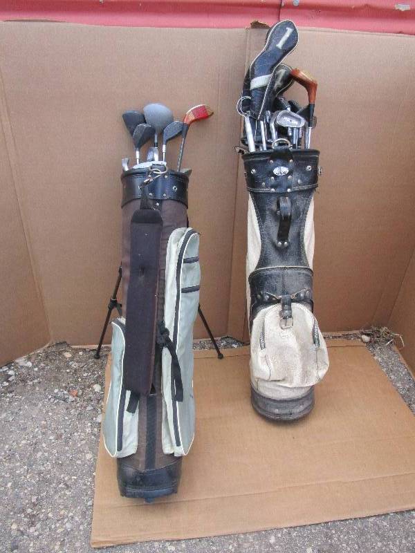 2 Golf Bags, Clubs and Covers