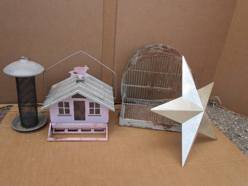 Bird House, feeder, Bird Cage and Star