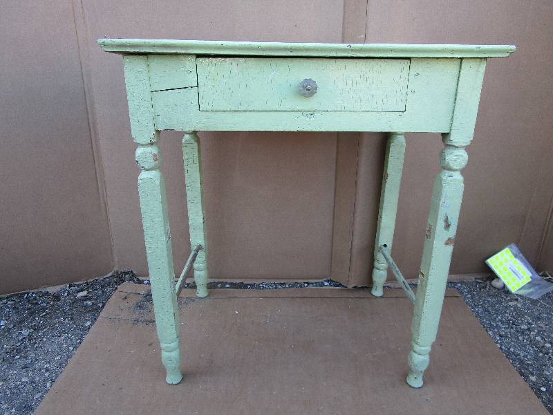 Vintage Wood Table with Drawer 26L x 17 14 W x 29 High