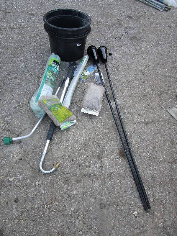 Garden Tools, 2 Large Flower Pots and 2-Citronila Poles