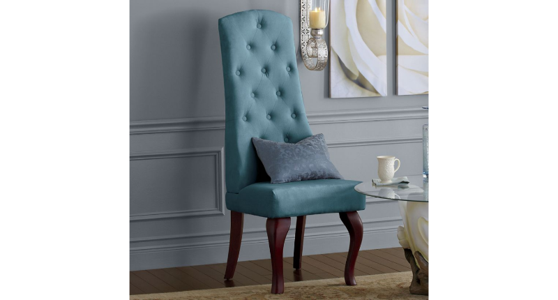 lot 243 image: High-Back Tufted Chair open back Re...