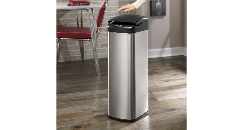 lot 297 image: Auto-Open Brushed-Finish Trash Bin ...