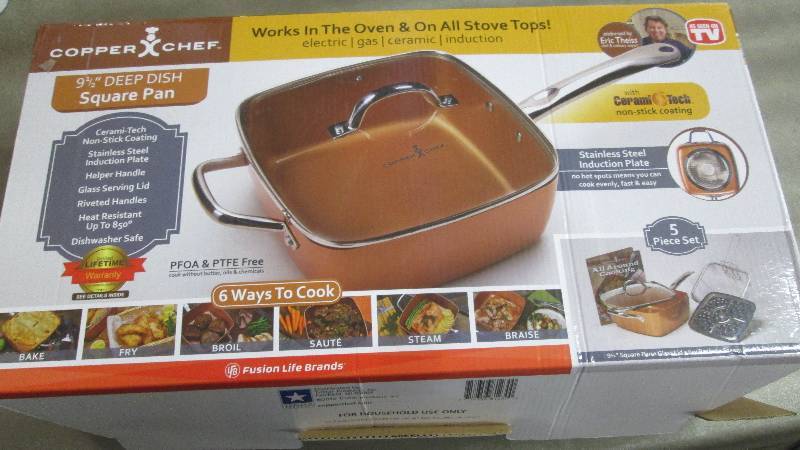 lot 17 image: Copper Chef Square Frying Pan -  9....
