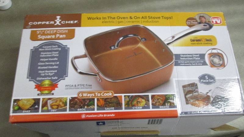 lot 18 image: Copper Chef Square Frying Pan -  9....