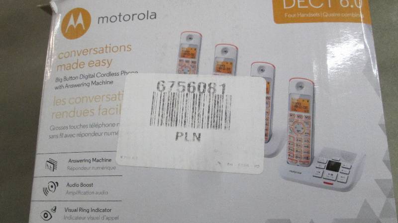 lot 62 image: Motorola Dect 6.0 Cordless Phone Sy...