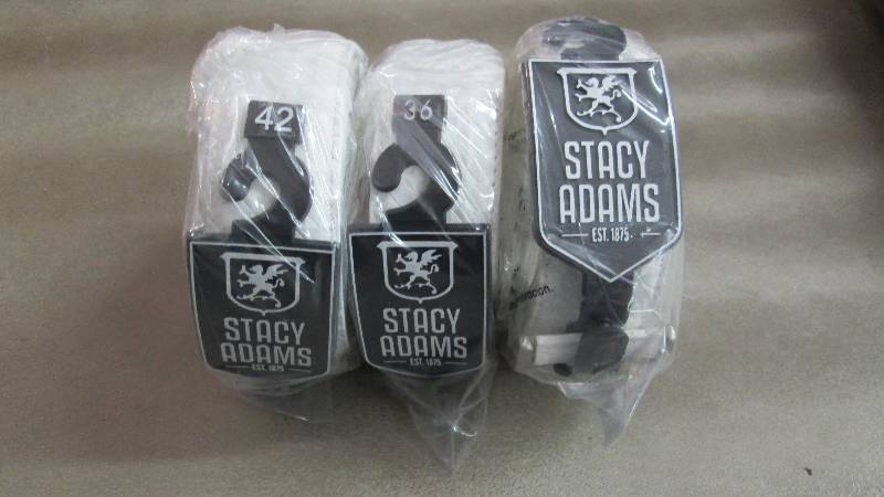 lot 73 image: Lot of 3 White Belts by Stacey Adam...